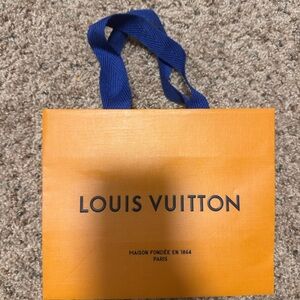 Louis Vuitton Orange Bag with Blue Handles